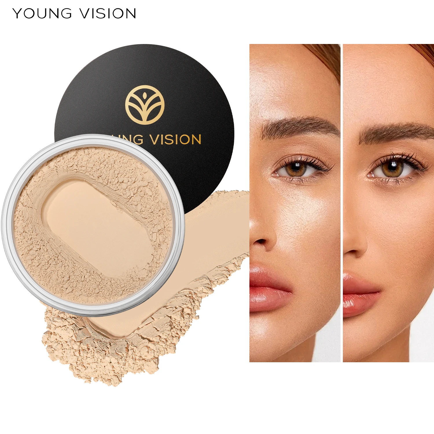 YOUNG VISION Makeup Setting Powder Non sticking Powder, breathable, delicate, makeup free, matt, concealer powder