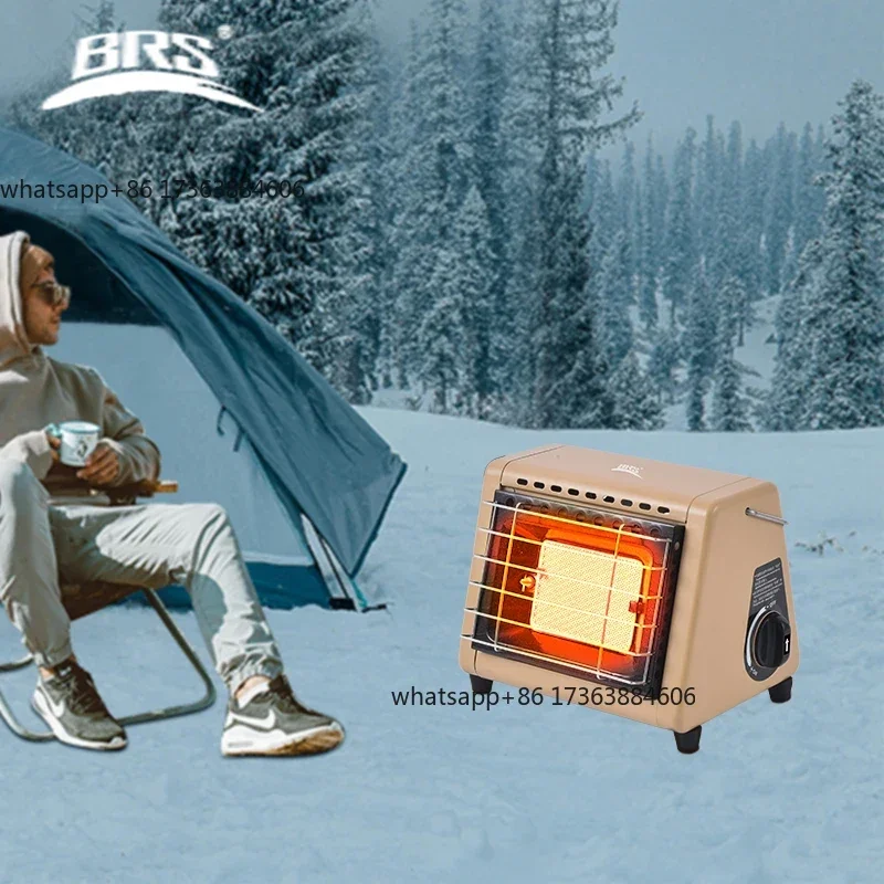 BRS-H23 Portable Tent Heater 1500W Outdoor Space Butane Heater with Control Valve Infrared Ray Patio Heater for Camping Winter