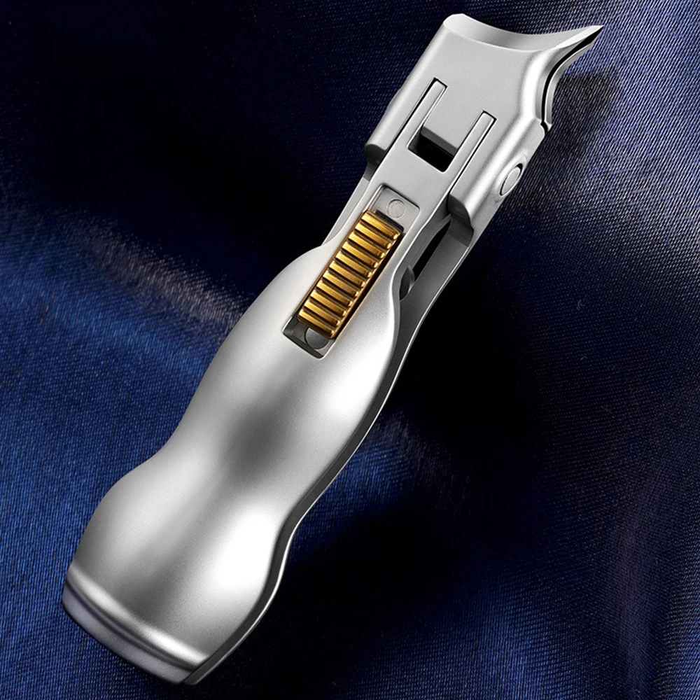 

Stainless Steel Nail Clipper with Large Wide Jaw Opening Anti-Splash Ergonomic Orange Handle for Thick Nails Storage&Clean