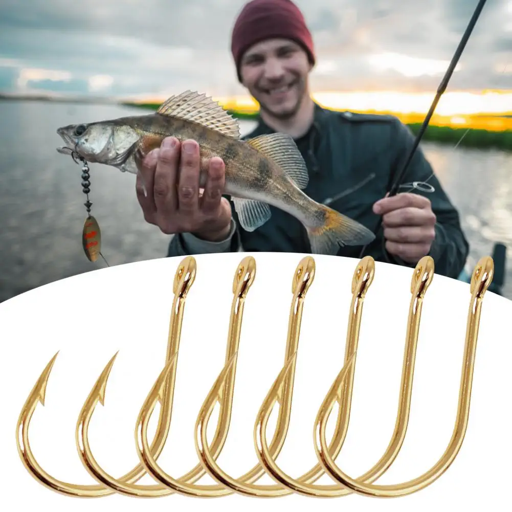 

100Pcs Metal Fishhook 3-12# 10 Sizes Heavy Duty Barbed Fishing Hook Freshwater Saltwater Bass Trout Walleye Fishing Accessories