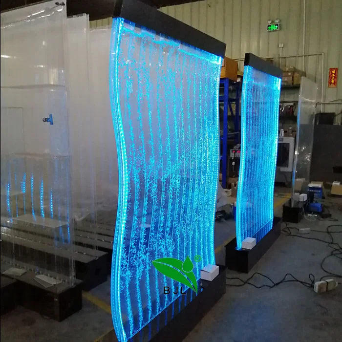 

Customization.S Shape Led Aquarium Home Decoration Indoor Waterfall Water Bubble Wall