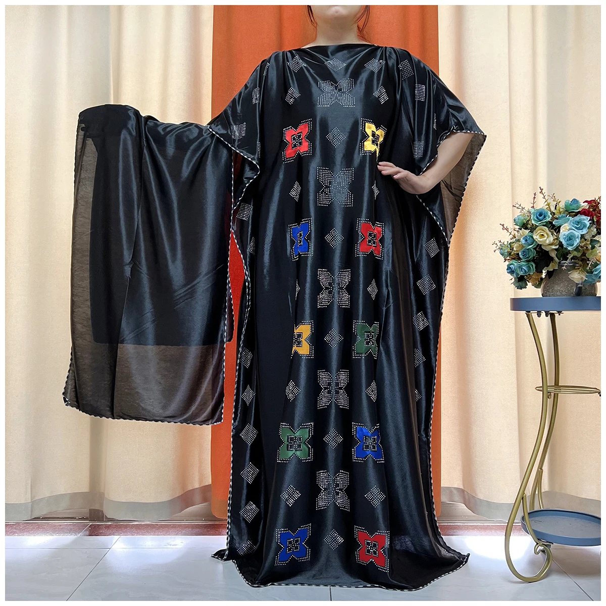 Abaya africana com lenço para mulher, kaftan, roupas islâmicas, vestido muçulmano, Mubarak embutidos, Dubai, luxo