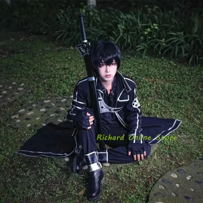 

Sky02 аниме Sword Art Online костюмы для косплея Кирито Казуто Киригая куртка костюмы на Хэллоуин халат костюм парик вечерние A Unifor88Li