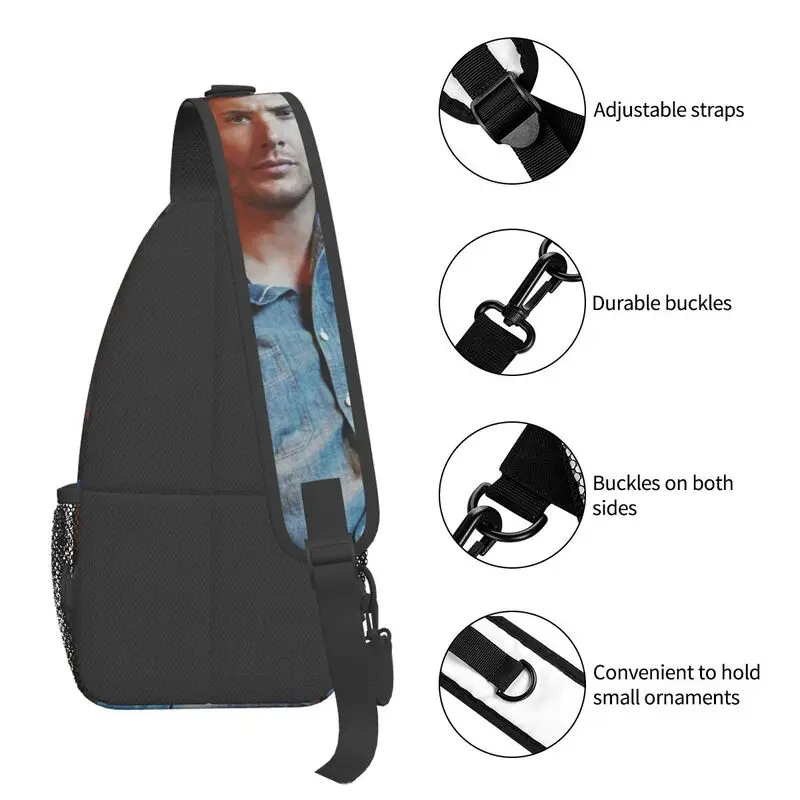 Supernatural TV Show Sling Crossbody Chest Bag para hombres, Cool Dean Winchester, mochila de hombro para senderismo