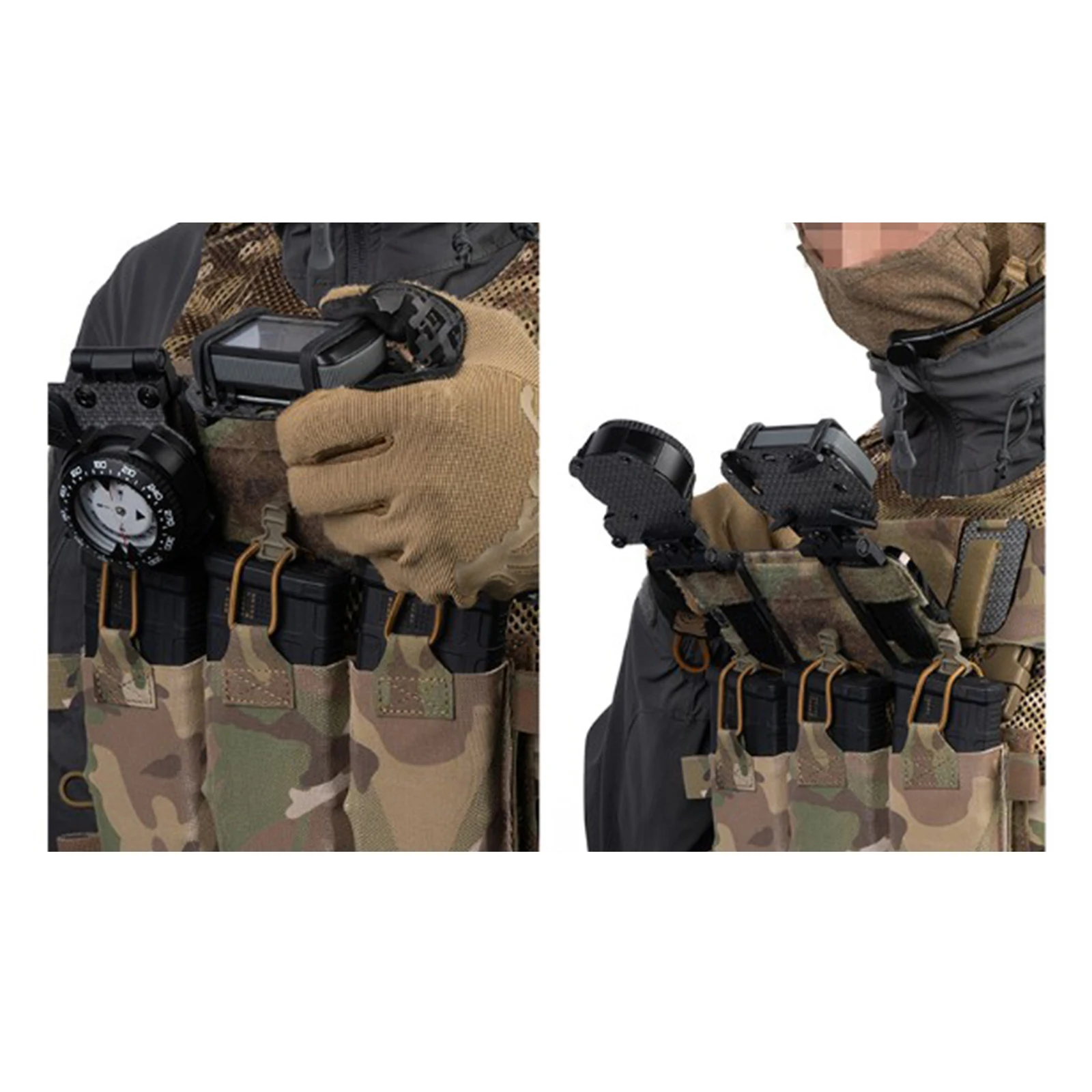 Phone Navigation Board With Compass Foldable Mobile Phone Mount Flippable Adjustable Phone Holder Board for Hunting Vest