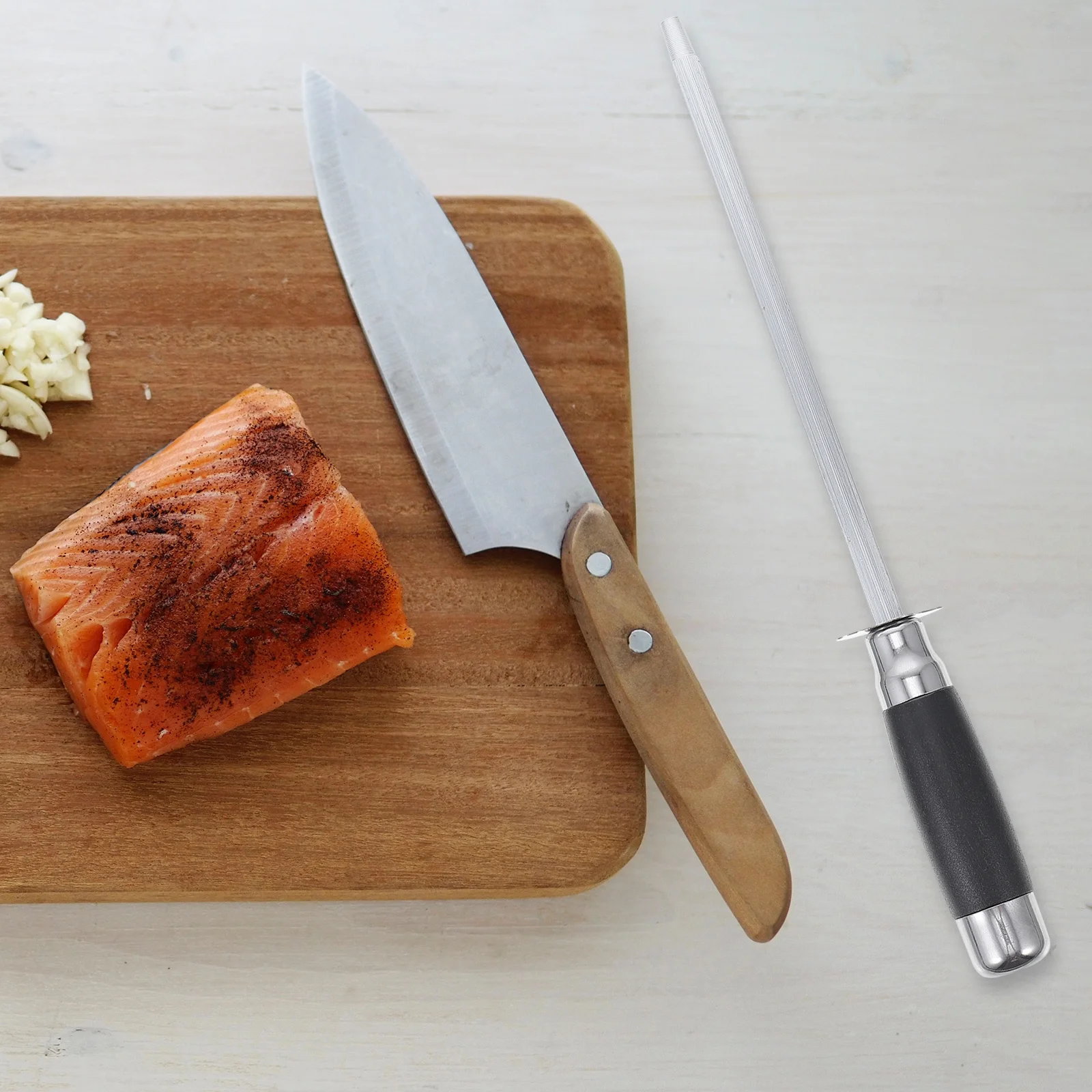 

Sharpening Rod For Kitchen Knives Professional Honing Steel Multi-Functional Cutter Sharpener Handheld Kitchen Gadget Chef