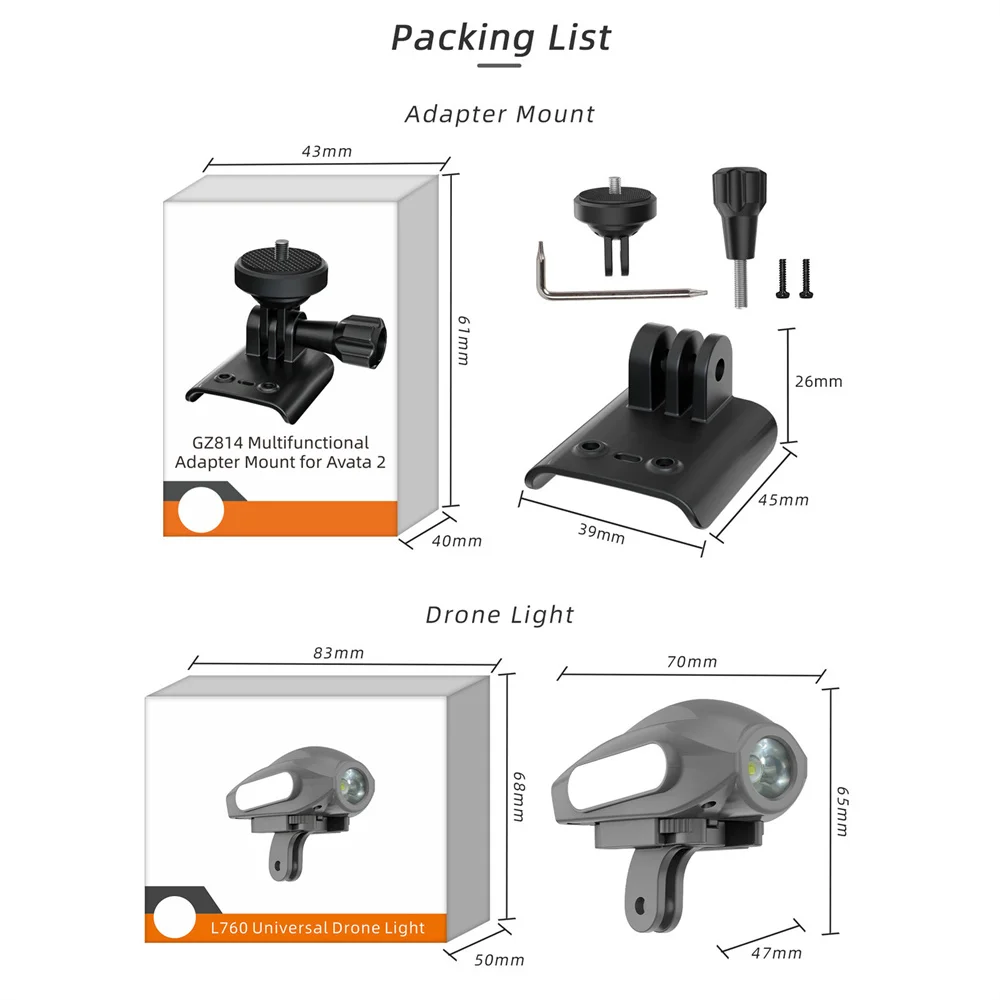 Braket kamera untuk Avata2/ Insta360 GO3, aksesori ekspansi dudukan lampu sorot kamera olahraga