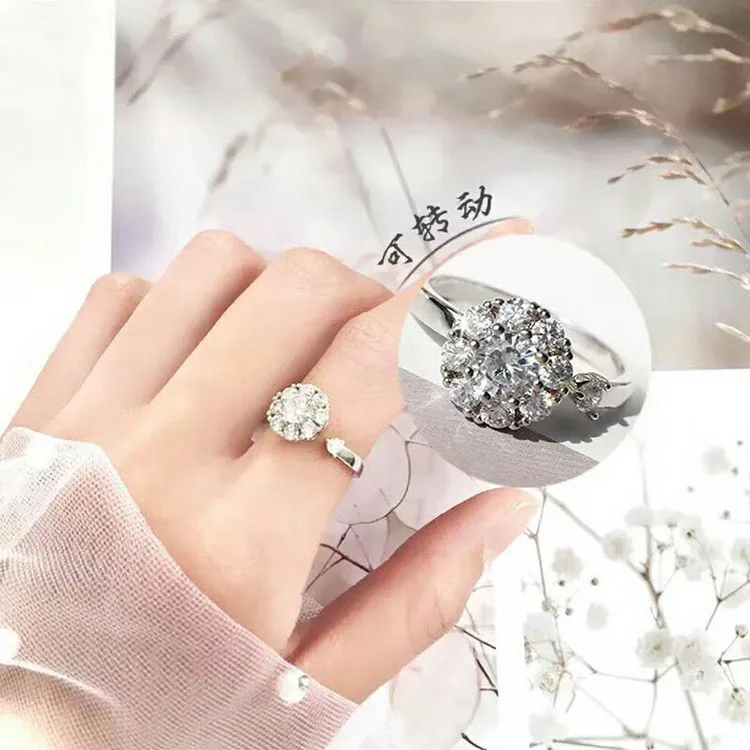 

The zircon rotating open rin with the charm of a socialite, a popular online celebrity, can be turned to shine like a magic ring