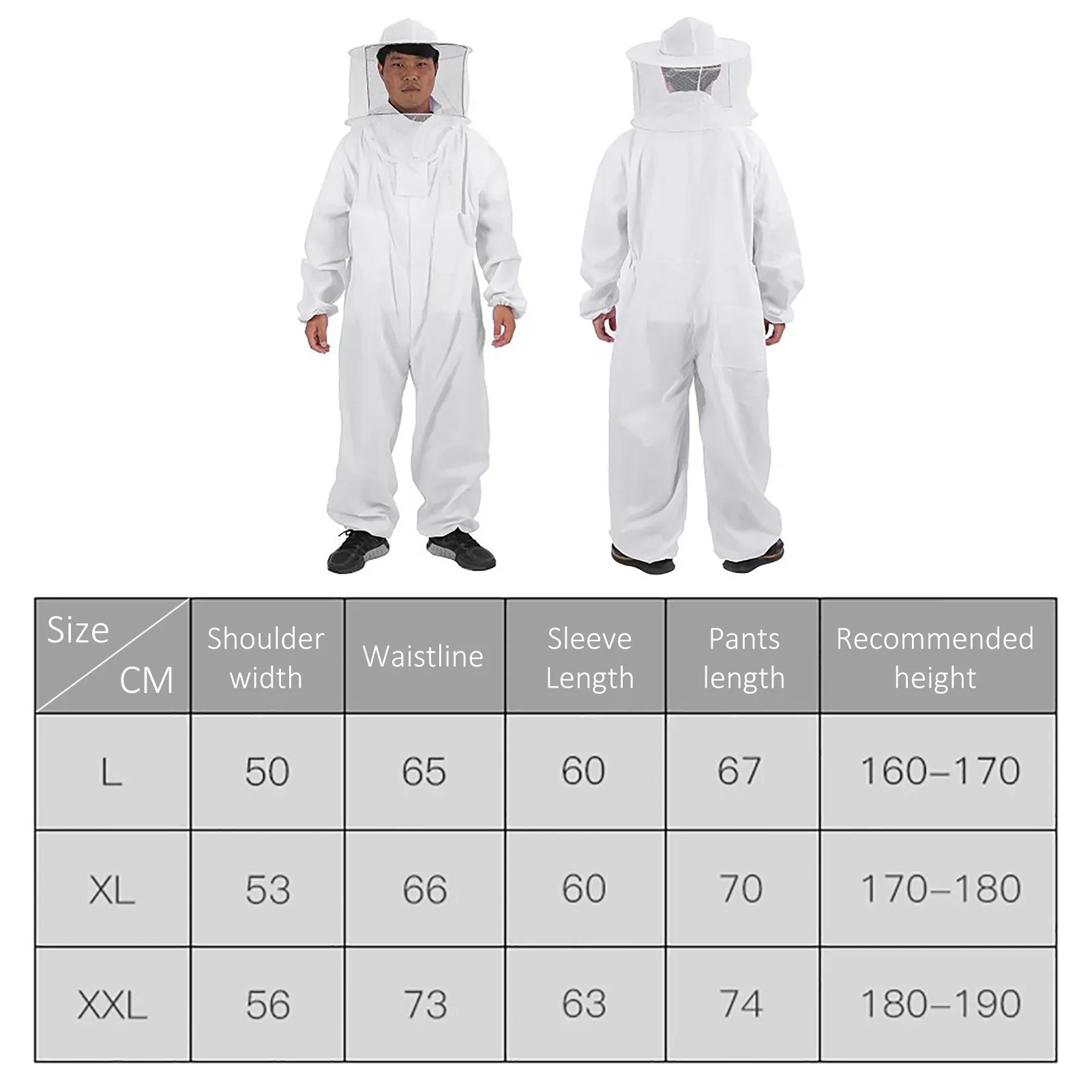 Beekeeping SuitWhite Beekeeper Clothing Cotton Beekeeping Suit With Round Professional Apiculture Supplies For Beginner