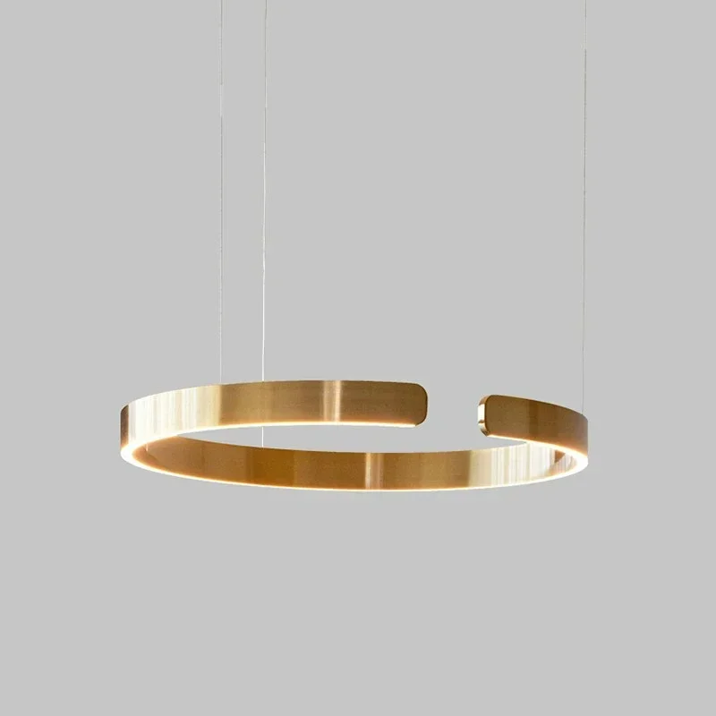 

LED Chandelier Light Round Rings Style Modern Study Dining Room Island Bedroom Hanging Lamp Gold Restaurant Kitchen Bar Fixtures