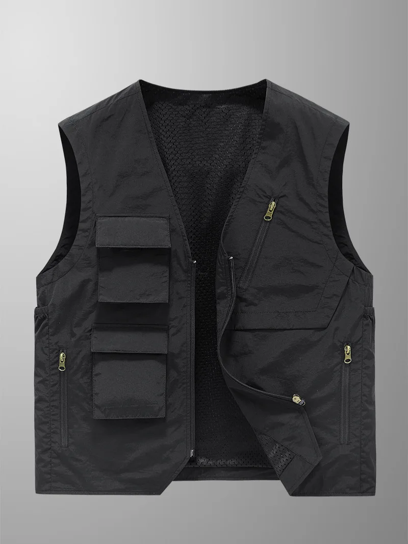 

2024 New autumn outdoor quick-drying waistcoat male fishing photography vest vest vest with multiple pockets wear-resistant coat