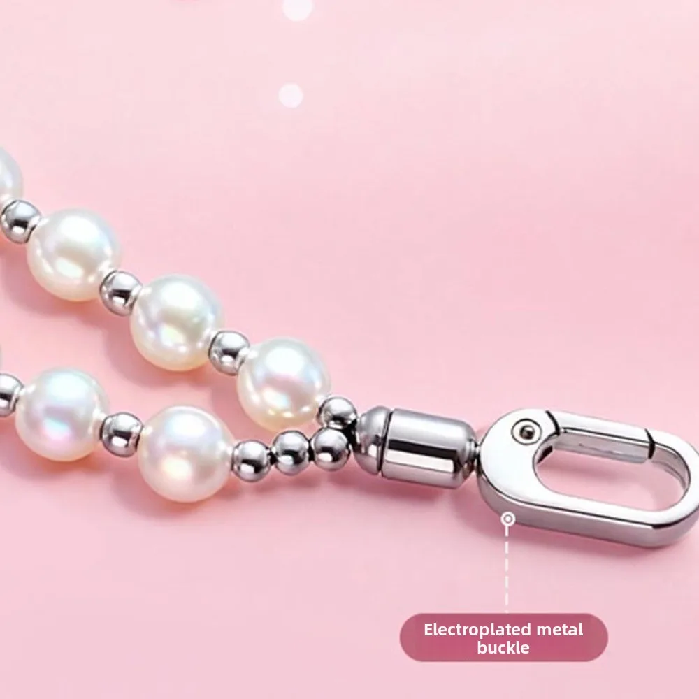 

Short Style Cat Head Beaded Phone Lanyard Handmade Heart Mobile Phone Chain Wrist Strap Anti Loss Cellphone Charm Bag Pendant