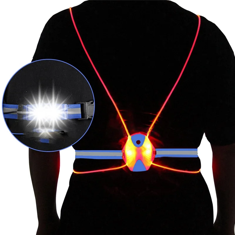 

B50C Night Running Light Reflective Vest LED Chest Lamp USB Charge Camping Fishing Cycling Vest Light(Navy Blue)