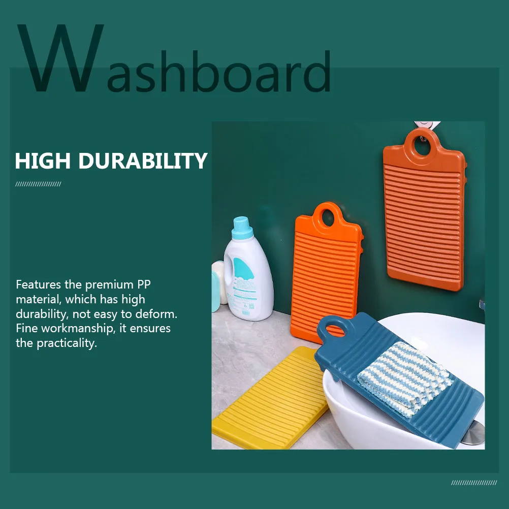 

4pcs Plastic Washboard Household Laundry Board Clothes Cleaning Durable Wavy Surface Portable Mini Washing Tool Non-Slip Bath