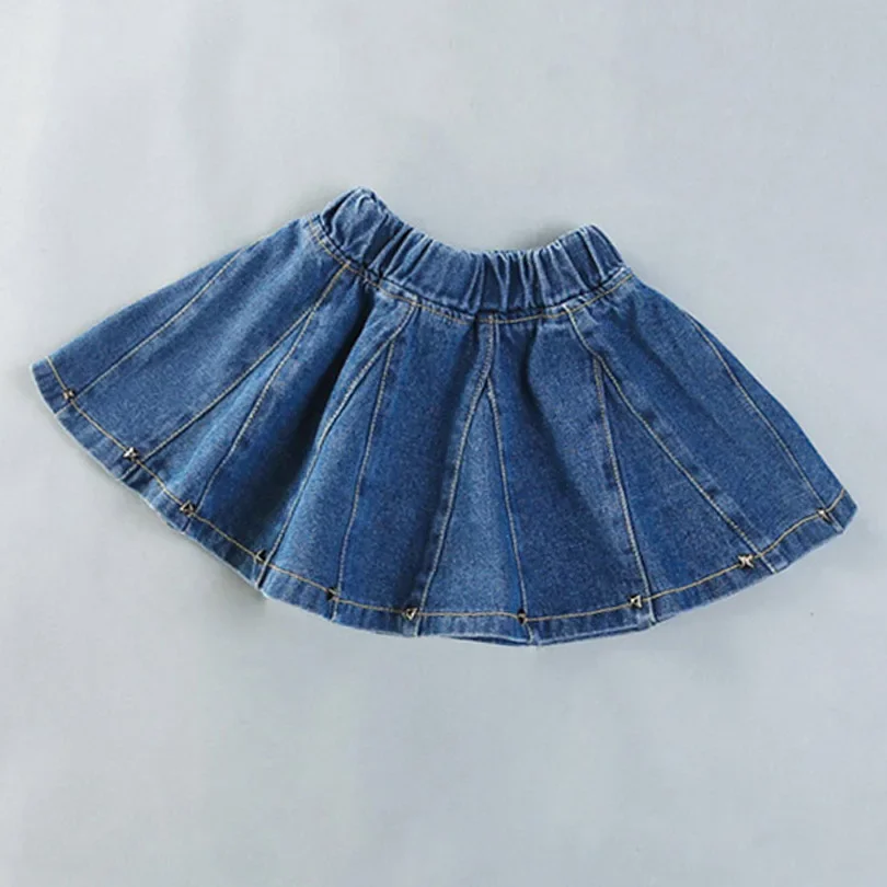 

Girls Skirts Baby Girls Denim Skirt Toddler Children Jean Skirt Summer Style Cute Infant Child Kids Rivet Skirts Children