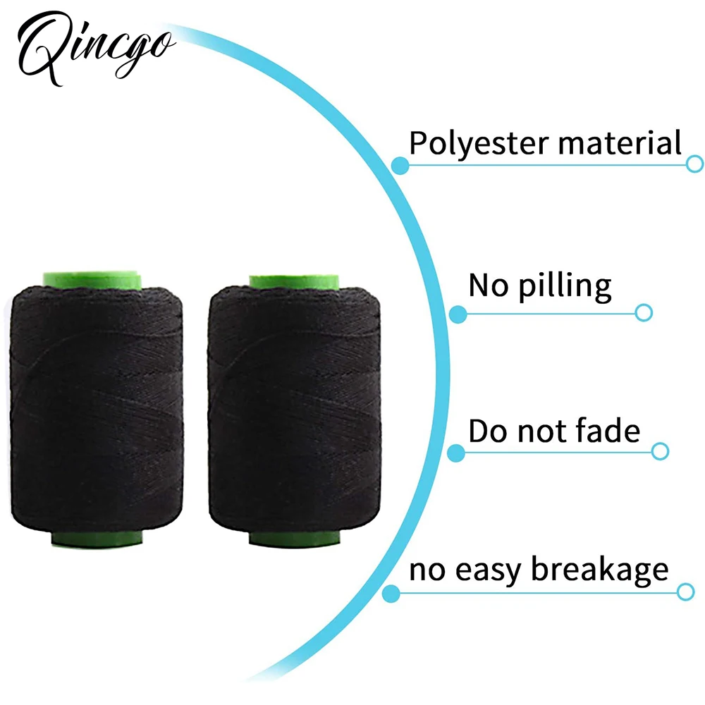 Black Weaving Thread For Making Wig Sewing Hair Weft Hair Extension, 300 Yards per Polyester Sewing Thread for Beginners And Hom