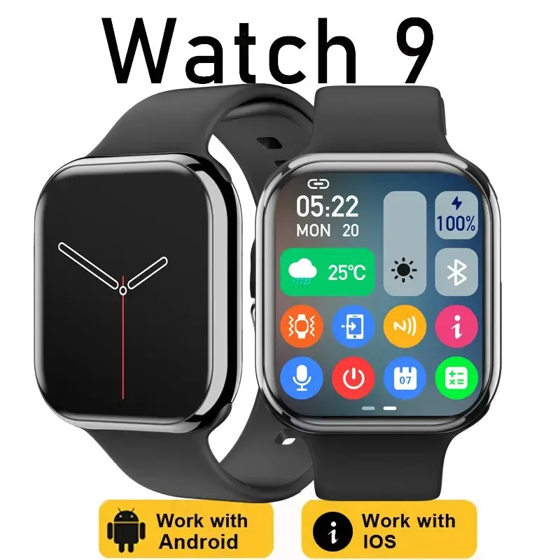 2025 Watch 9 Smart Watch Men Body Temperature BT Call NFC Always on Display GPS Sport Watches Women Smartwatch For Apple Android