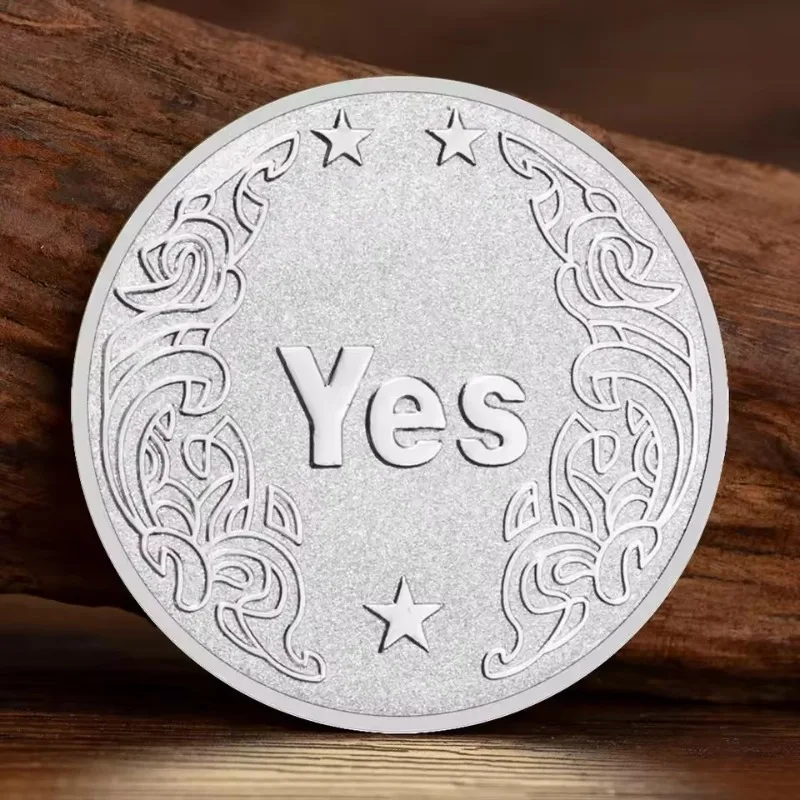 

Challenge Coin Fate Decision Commemorative Token Gold Plated Material Relief Craft 40mm Round Size Ouija Mystical Festival Gift
