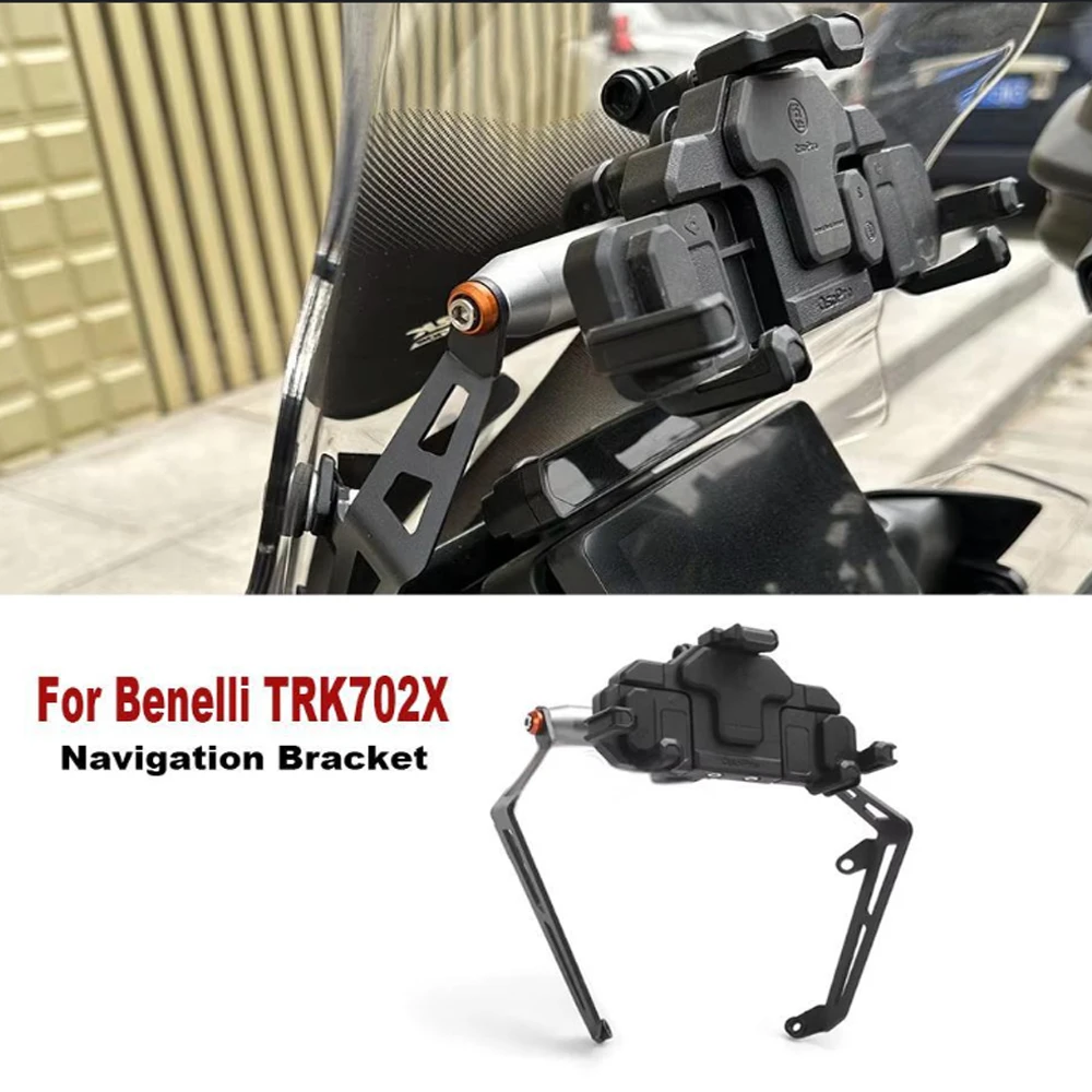 

﻿NEW Motorcycle Accessories Mobile Phone Stand GPS Holder abshock Navigation Bracket Mounting For Benelli TRK 702 702X 2022-24