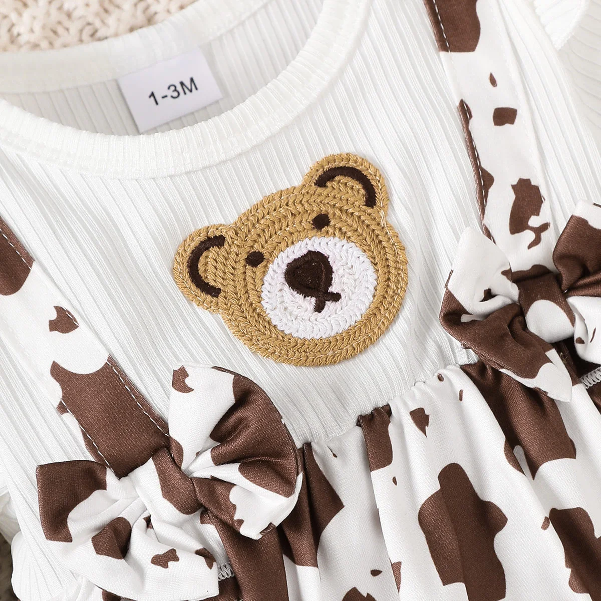 0-18 أشهر طفلة ارتداءها بأكمام طويلة تيدي بير ارتداءها عقال 2 قطعة/المجموعة طفلة الخريف ارتداءها لحديثي الولادة لطيف