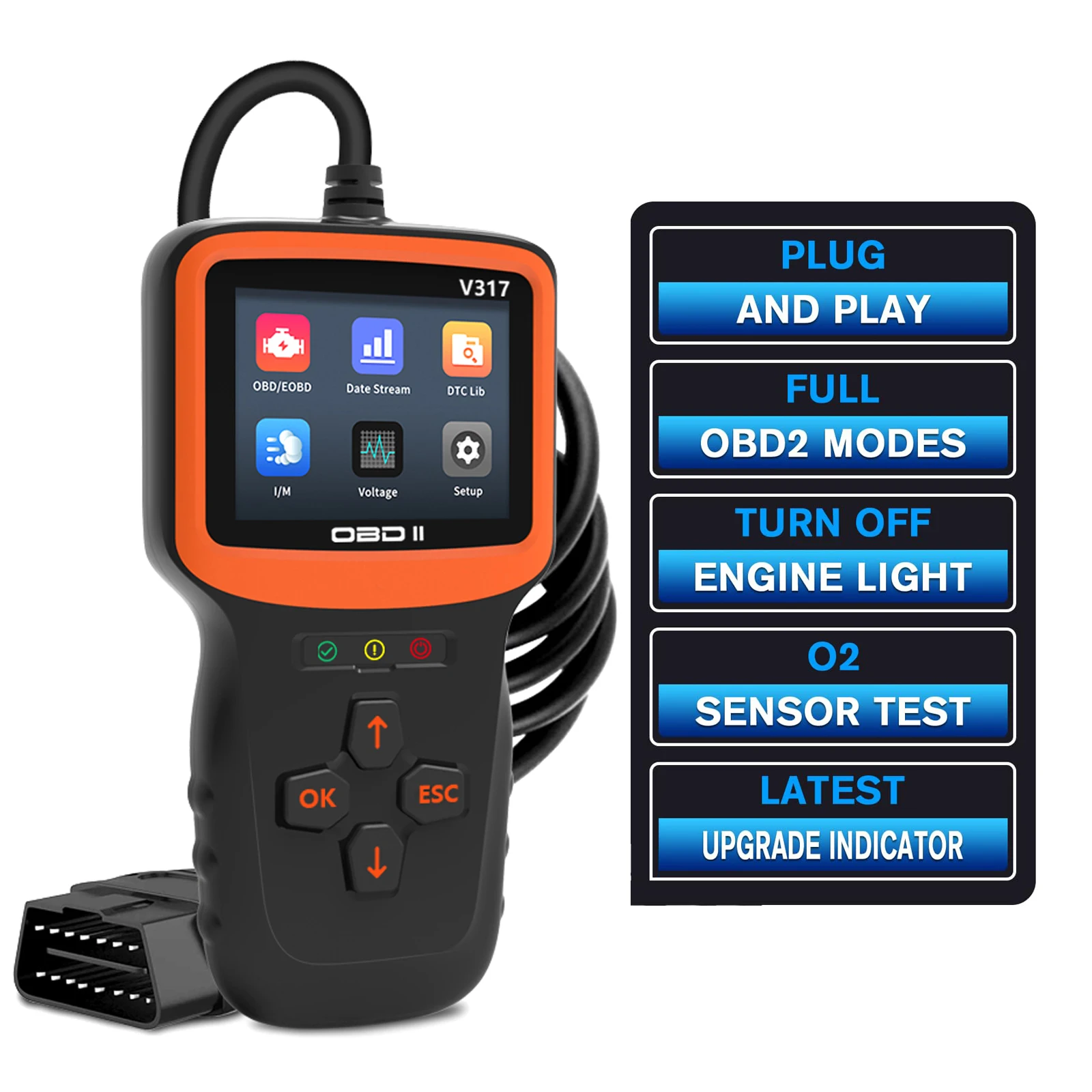 New OBD2 Scanner Professional Auto Engine System Diagnostic Lifetime Free Automotive DTC Lookup Code Reader Car Diagnostic Tool