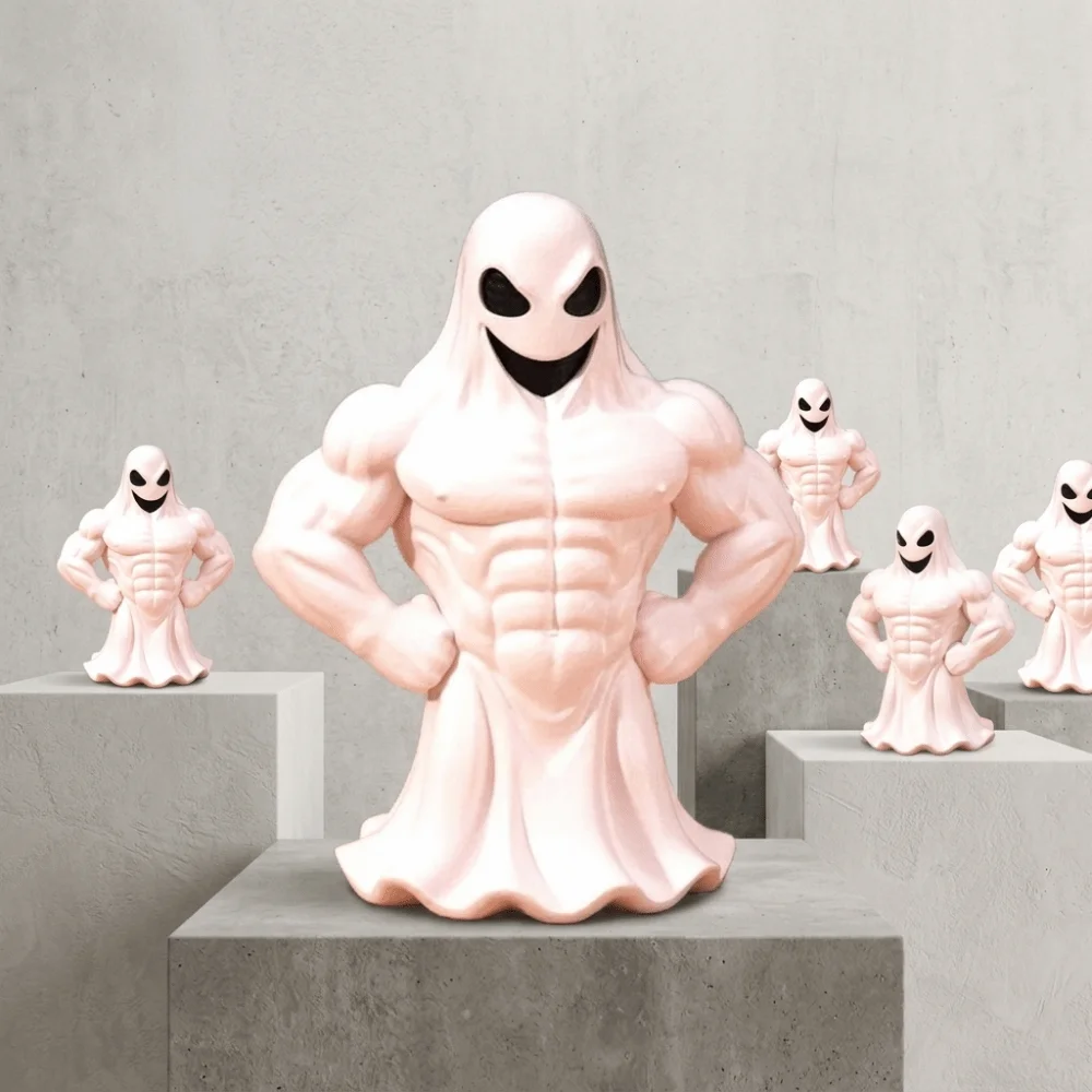 Solid Premium Resin Ghost Resin Statue Fine Polishing Fade Resistant Halloween Desktop Decor Compact Size Wear Resistant