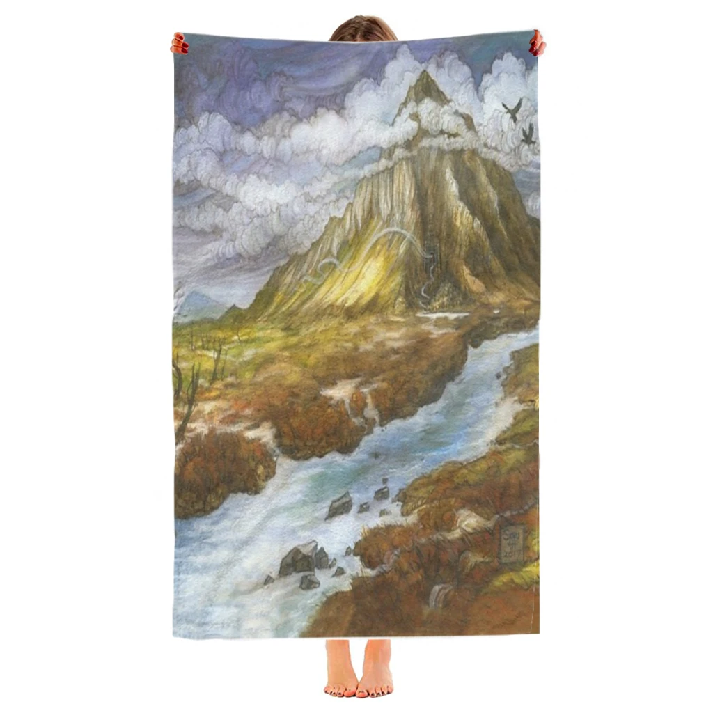 The Lonely Mountain Beach Towel  Poncho Bathing Towels Cover-ups Quick Dry Sand Free Yoga Spa Gym Pool