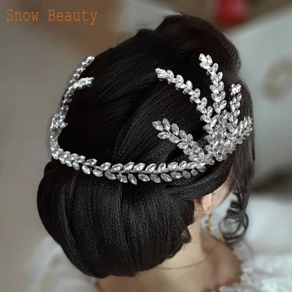 A506 Crystal Bridal Headwear Diamond Bridesmaid Headband Princess Crown Bridal Headpiece Women Tiara Wedding Hair Accessories