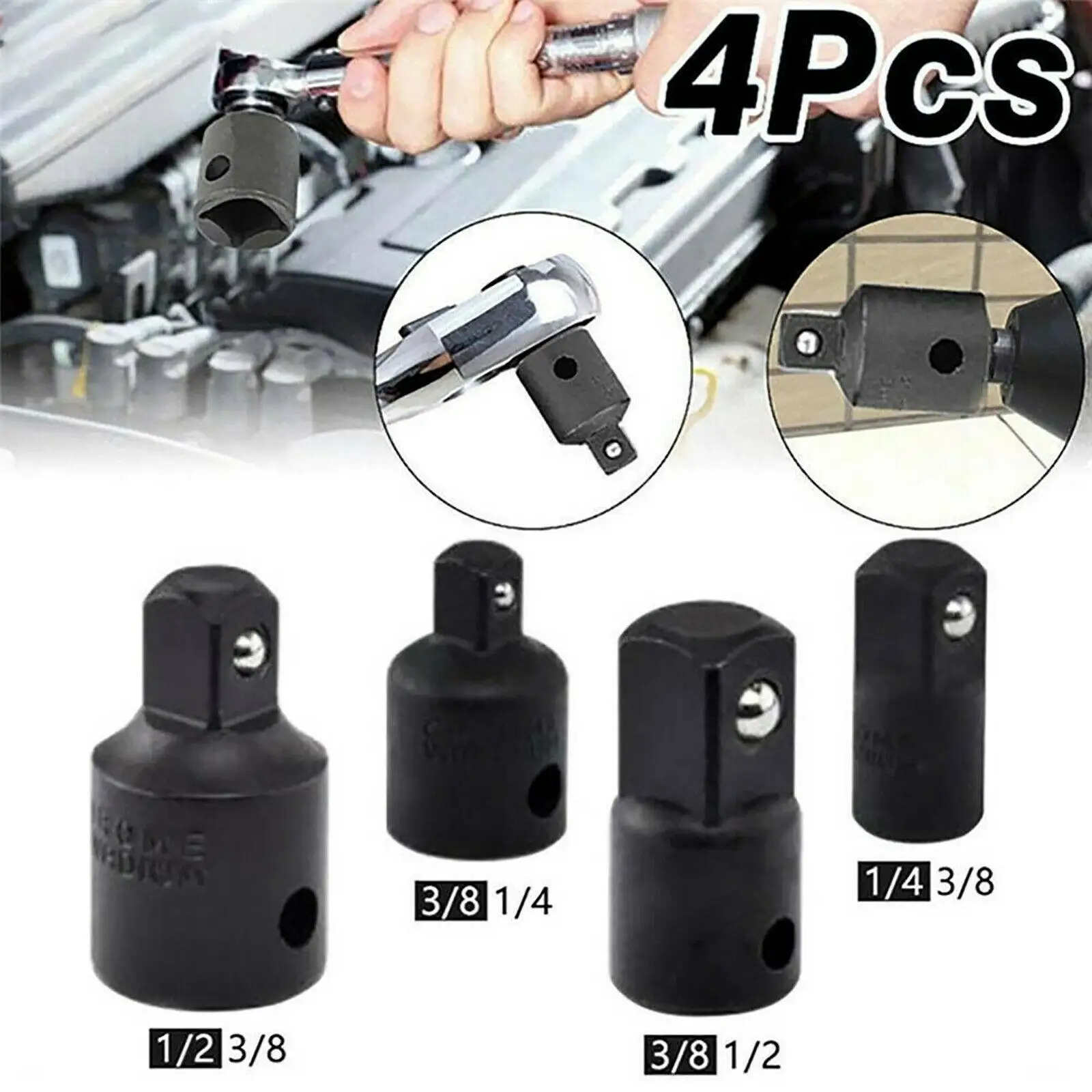 

Pack of /8 1/ Ratchet Socket Adapter Reducer Air Impact for Conversions Bicycle Garage Auto and