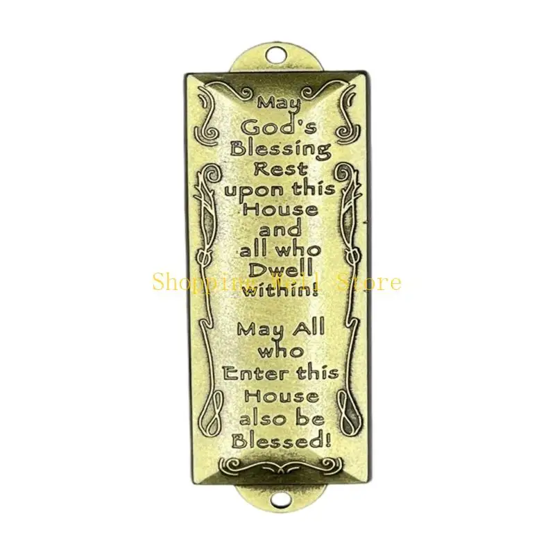 KX4B Metal Mezuzah Case Plaque Front Door Adornment Decors with Scroll Jewish Gift