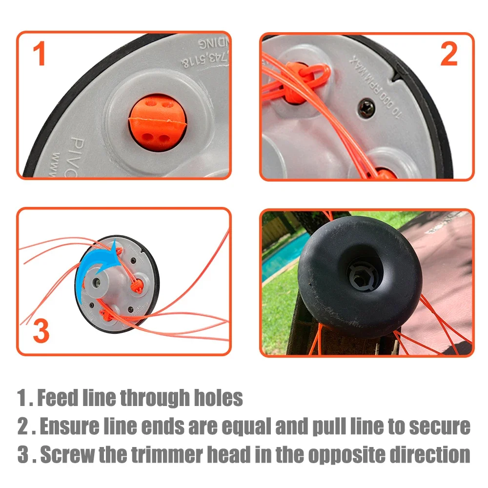 

Universal 4-Line Speed Feed Trimmer Head - Replacement for Lawn Mower & Brush Cutter