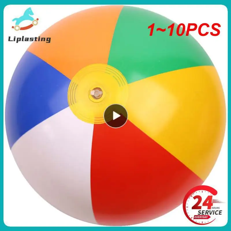 

1~10PCS Colorful Inflatable Beach Ball Beach Pool Play Ball Inflatable Air Leak Proof Nozzle Children Summer Swimming Toy Kids