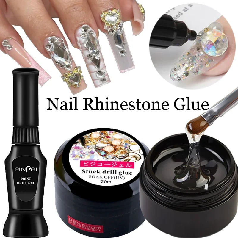 Sticky Rhinestones Nail Glue Transparent Strong Adhesive Crystal Diamond Gems Jewelry Gel Nail Art Decorations Tools 8/10/20ml