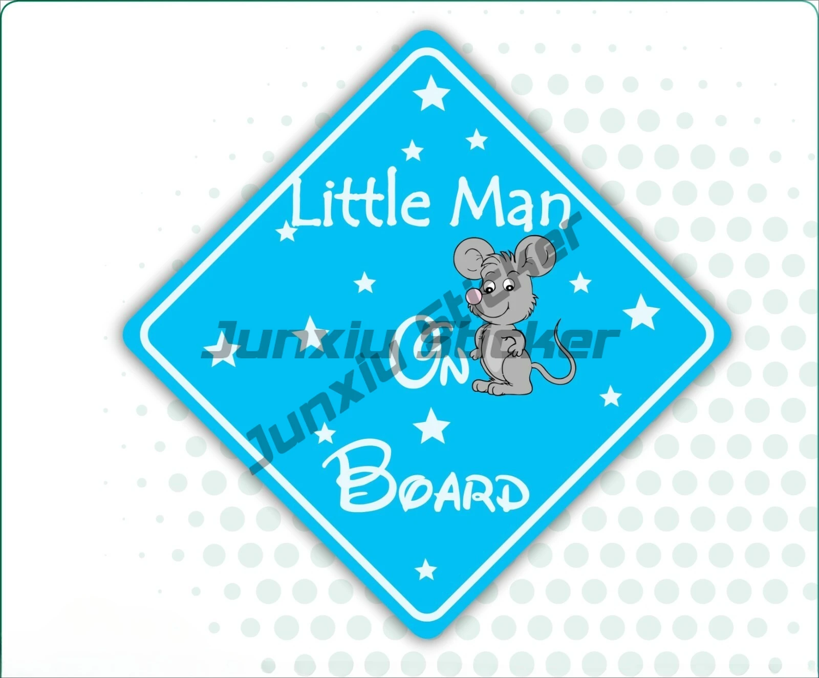 

LITTLE MAN ON BOARD MOUSE CAR SIGN STICKER BABY CHILD CHILDREN SAFETY KIDS BOY