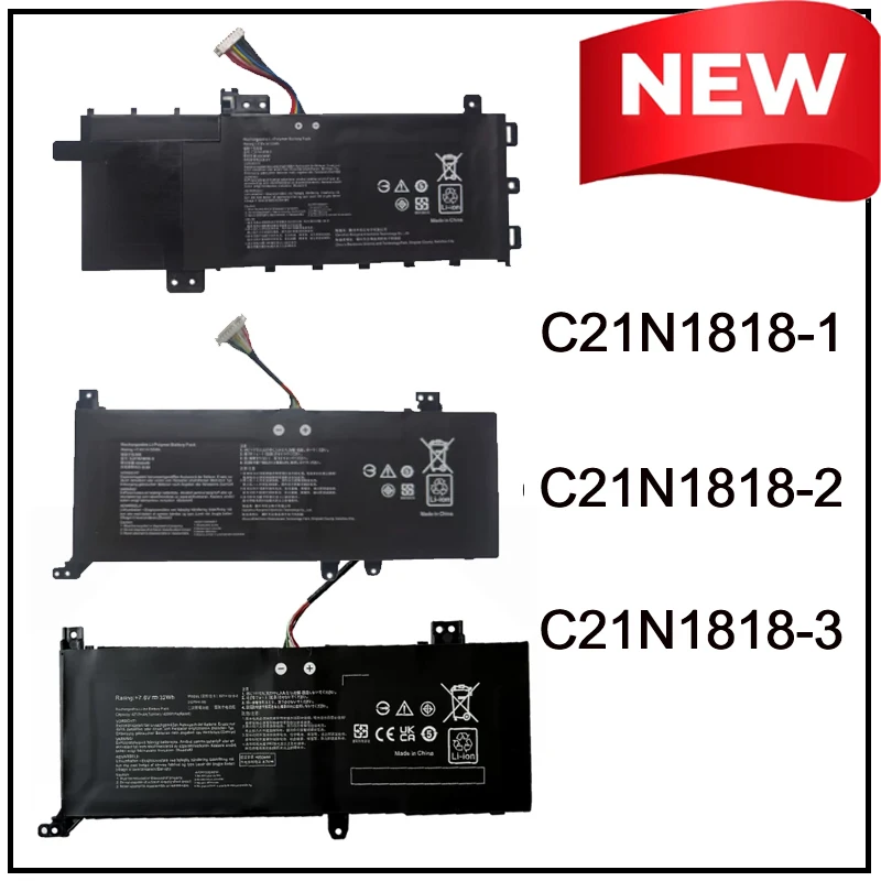 

C21N1818 Laptop Battery for ASUS V5000F/D/J Y5100U FL8600F X512F/D FL8700 X412DA M5050D F512FA F512D X512DA X512F F512JA V4000