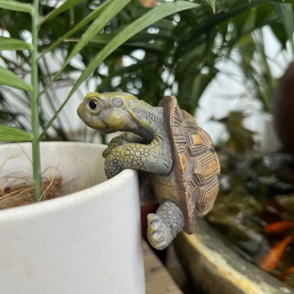 Adornos colgantes de tortuga 3D bonitos, maceta decorativa de tortuga pequeña de dibujos animados, adornos de tortuga simulados hechos a mano, decoración del hogar