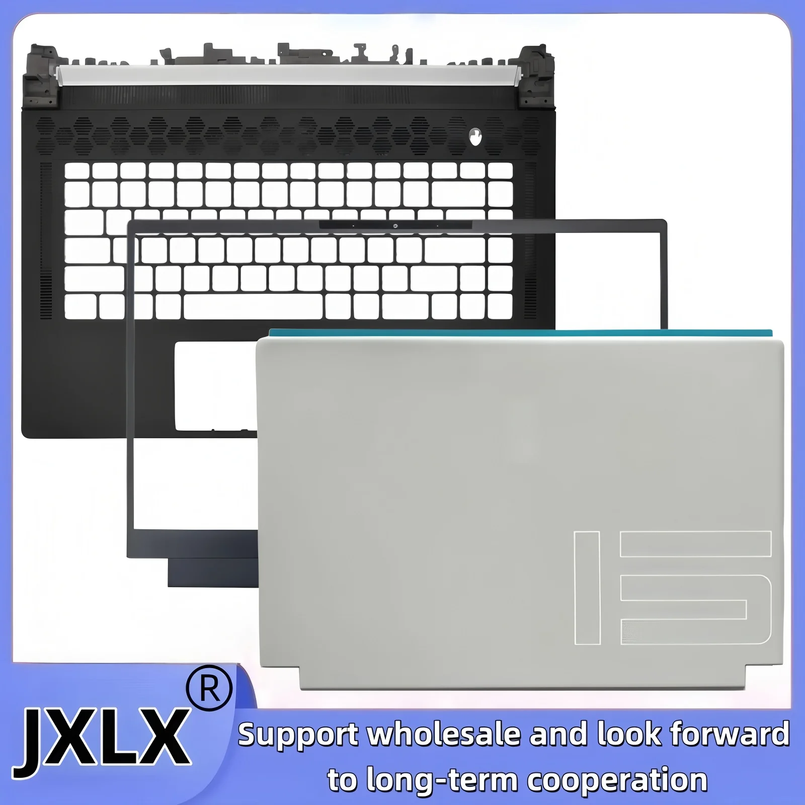 JXLX ®   Nuevo para portátil Dell Alienware X15 R1 R2, cubierta trasera LCD, cubierta superior 0TJ1WR/cubierta frontal 0NPXVC/cubierta de reposamanos 0V6M0K
