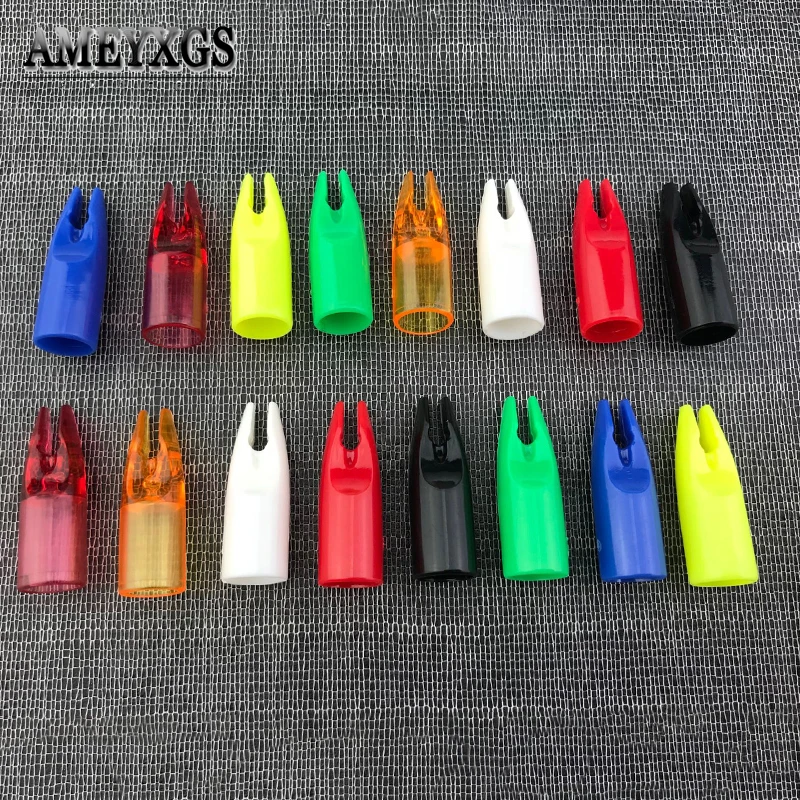 

50pcs Arrow Nock Archery for OD 8mm Arrow Shaft Colorful Arrow Tails Plastic Nock Pin Hunting Shooting