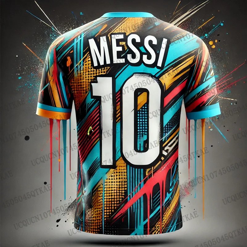 تي شيرت صيفي لتدريب كرة القدم ميسي 10 إصدار خاص للمنافسة لكرة القدم جيرسي للبالغين والأطفال في الهواء الطلق سريع الجفاف