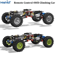 4WD Drive Climbing Car Off-Road Technical Car Set with Suspension Shocks XL Servo Motor 8CH APP Remote Control MOC PF 8882 8878