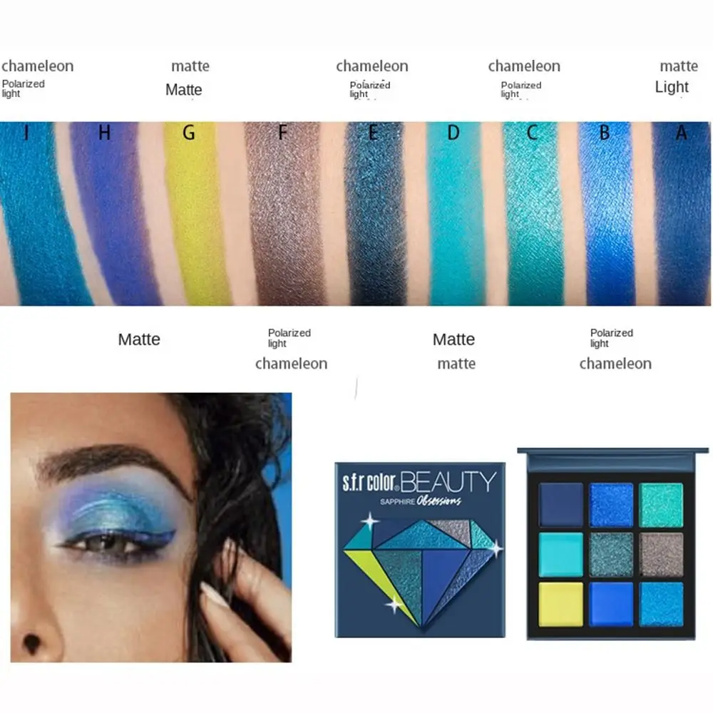 Waterdicht Oogschaduwpalet Nimfish Matte Sprankelende 9 Kleuren Oogschaduw Oogschaduw Opvallende Gladde Pailletten Oogschaduw Basismake-Up