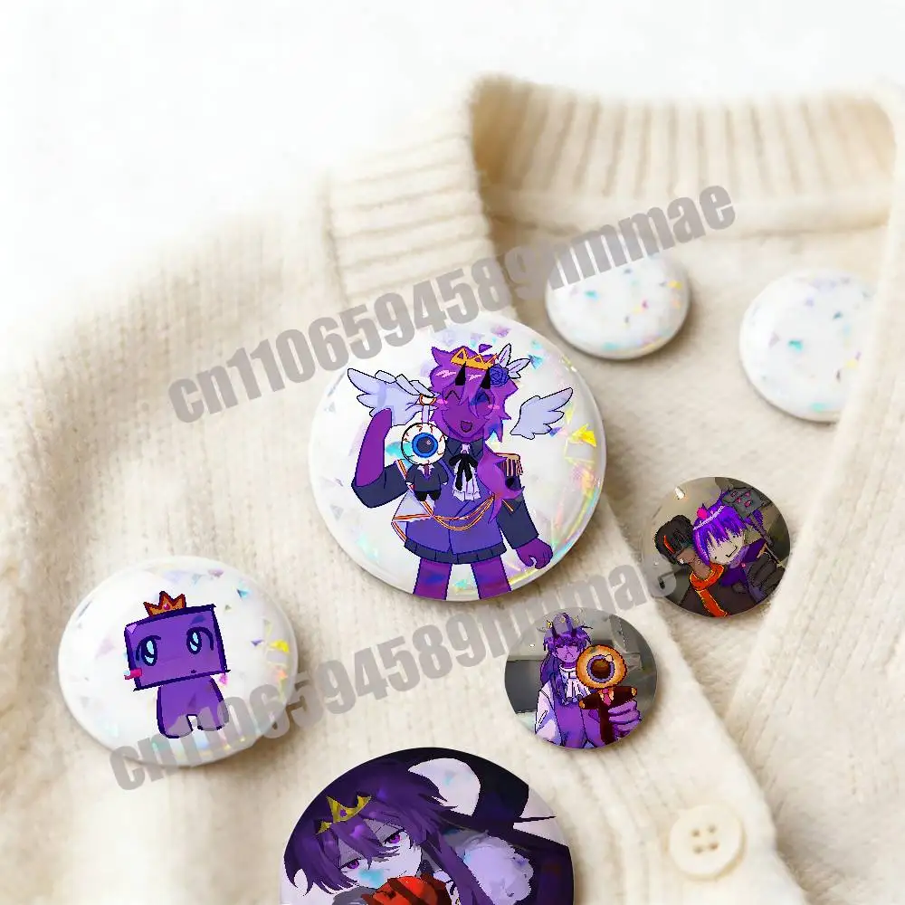 For Wemmbu Eggchan TAXDUO Egg Emblem Round Pins Insignia Badge Cover Brooch Button Hats Decoration 32mm