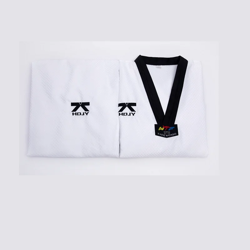 2025 WTF Taekwondo Uniforme Infantil Judo Karate Terno de Treinamento Material de Malha Grande Masculino e Feminino Confortável e Respirável