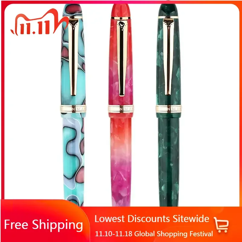 

Majohn S3 Sky Fade Color Import Resin Fountain Pen EF F 0.38 0.5MM Nib Clear Business Transparent Acrylic Smooth Writing Pen