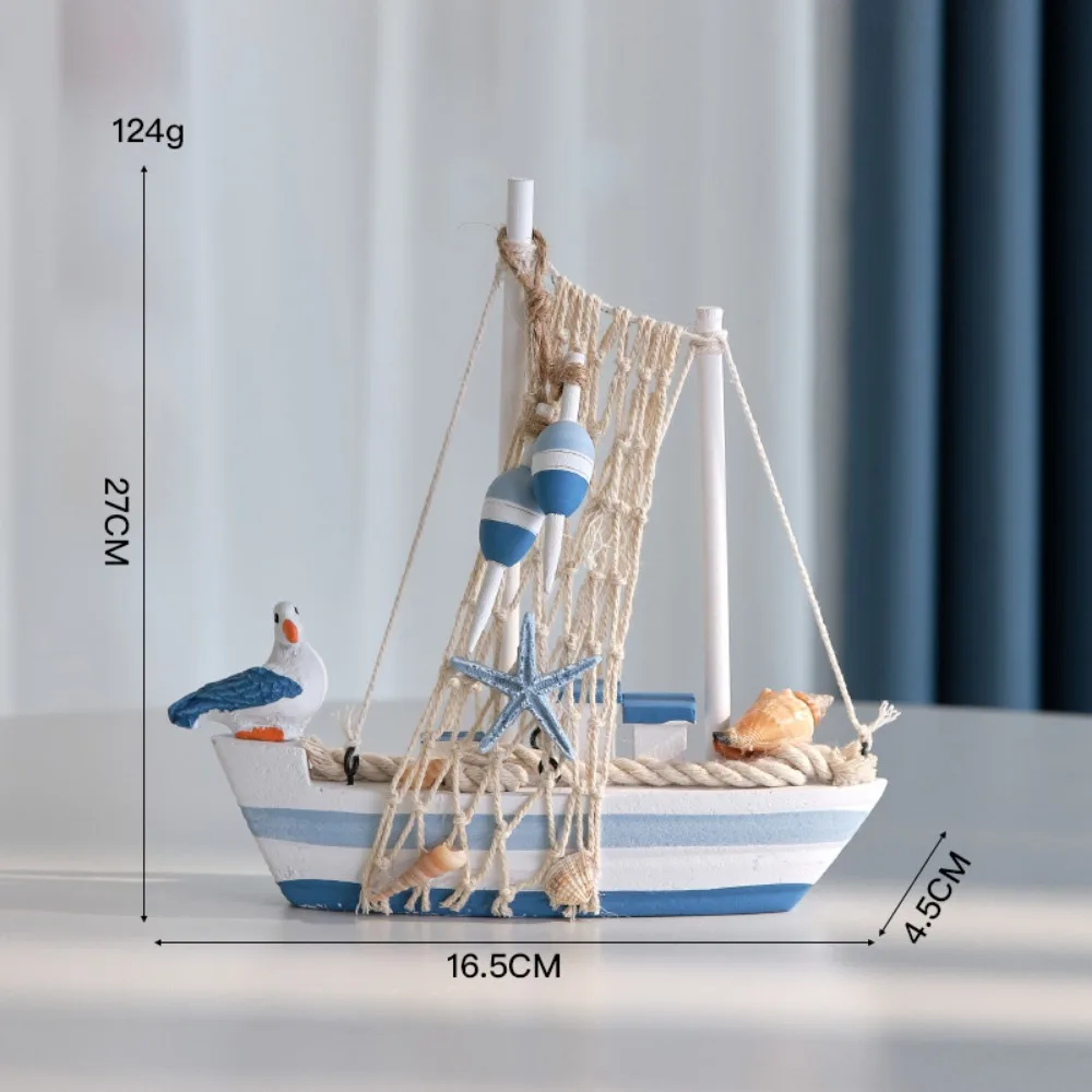 3 أحجام بحري موضوع الخشب نموذج باخرة البحر الأبيض المتوسط نمط طيور البحر قارب التماثيل البحرية الخشب الحرف الهدايا مكتب منزلي الديكور #6