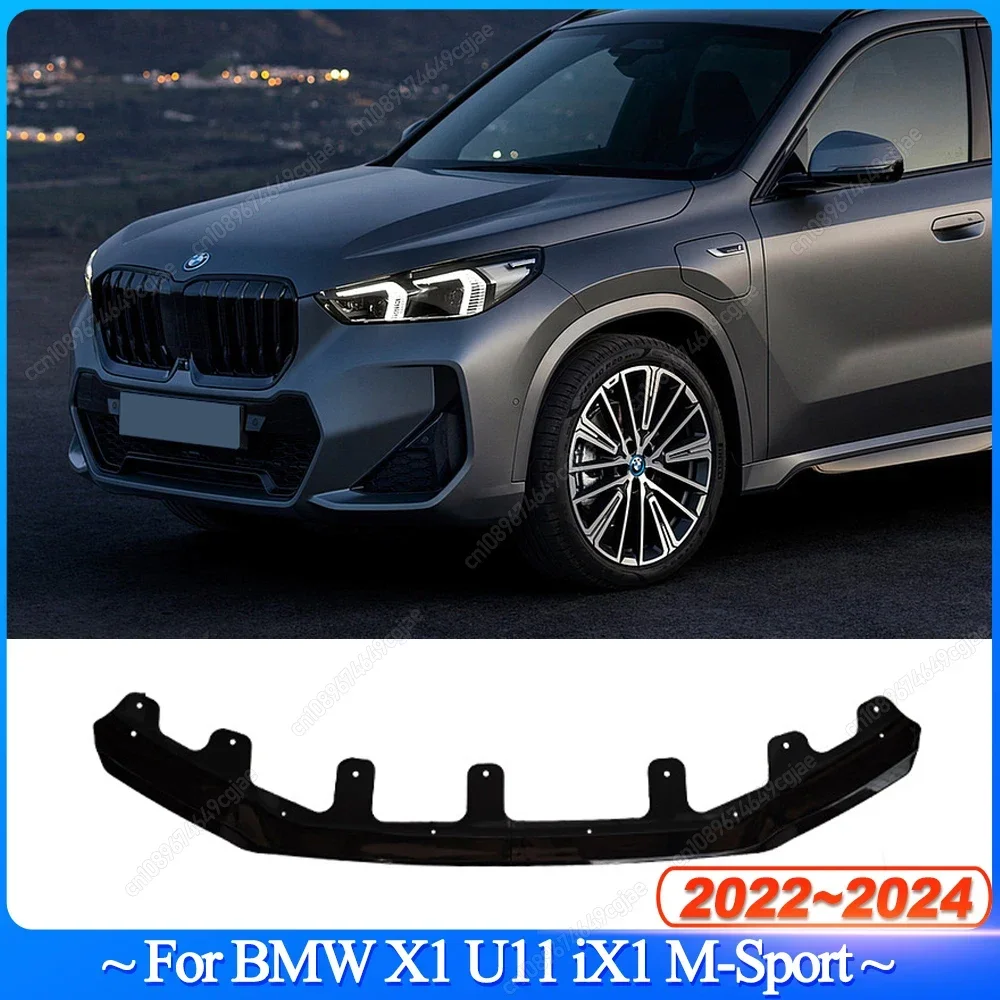 For BMW X1 U11 iX1 M-Sport 2022-2024 Car Front Lower Bumper Spoiler Lip Splitter Bodykits Spoiler Tuning PP Plastic Gloss Black