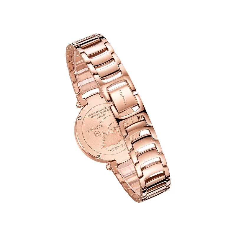 Reloj TOPHILL para mujer, reloj de cuarzo de estilo moderno, hebilla de joyería resistente al agua, diamantes de alta calidad, rubíes, relojes de regalo finos