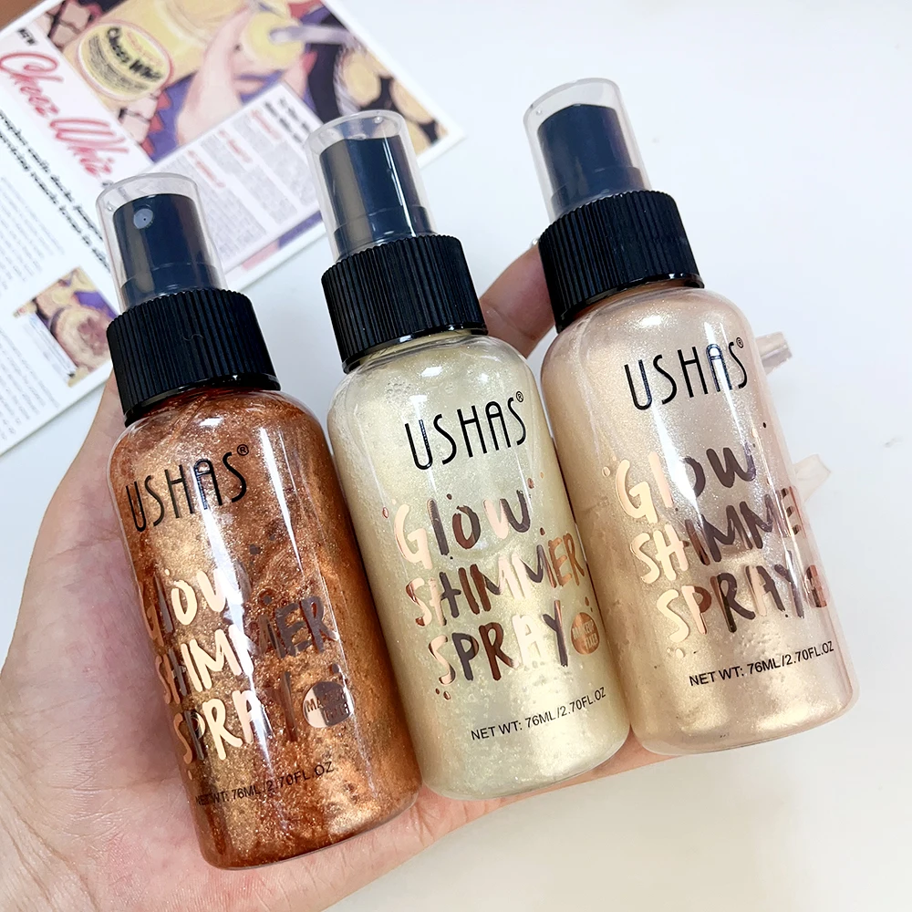 Waterproof Bronzer Highlighter Liquid Spray Illuminating Body Face Shimmer Lasting Brighten Glow Face Glow Highlighter Makeup