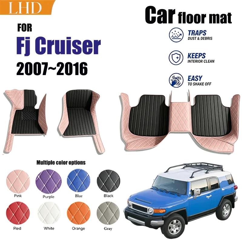 Car Floor Mats Suitable for Fj Cruiser 2007~2016 Anti slip and wear-resistant PU leather car interior mat