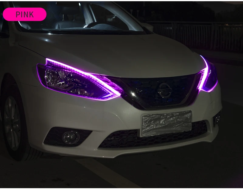 App-gesteuertes DRL Auto-Tagfahrlicht mit Blinker RGB Scan Start Flexibler Symphony Flow LED-Scheinwerferstreifen 12V – Detail 19
